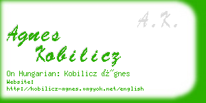 agnes kobilicz business card